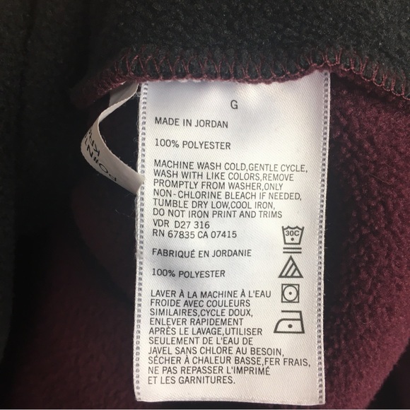 Nautica 1/4 Zip Pullover Jacket Sz Large Slim Fit Fleece Burgundy Color Block - Picture 10 of 10